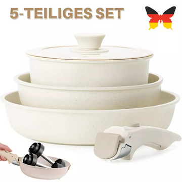 Luxleben™ Keramik Pfannenset mit abnehmbaren Griff